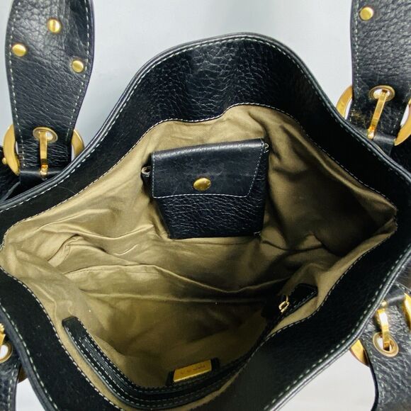 Max New York Black Leather Shoulder Bag 16”x11”x2” - Picture 3 of 5